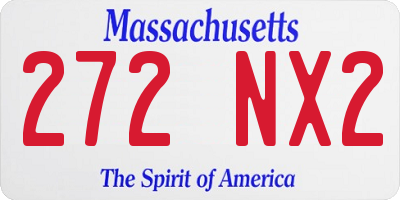 MA license plate 272NX2