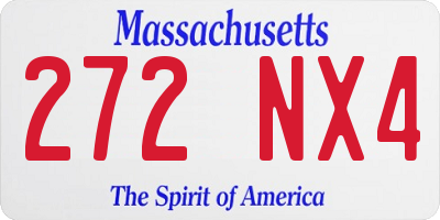 MA license plate 272NX4
