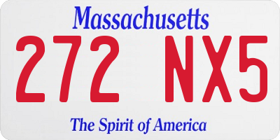 MA license plate 272NX5