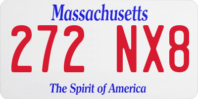 MA license plate 272NX8