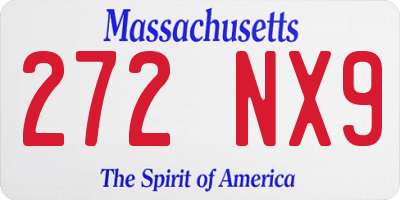 MA license plate 272NX9