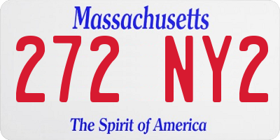 MA license plate 272NY2