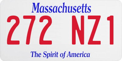 MA license plate 272NZ1