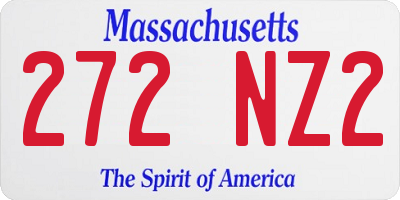MA license plate 272NZ2