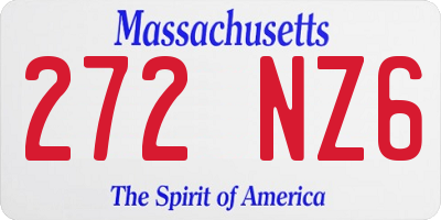 MA license plate 272NZ6