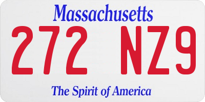 MA license plate 272NZ9