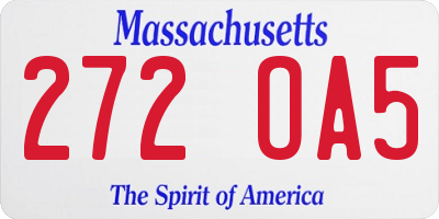 MA license plate 272OA5