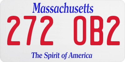 MA license plate 272OB2