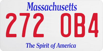 MA license plate 272OB4