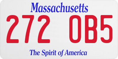 MA license plate 272OB5