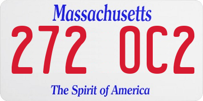 MA license plate 272OC2