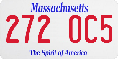 MA license plate 272OC5
