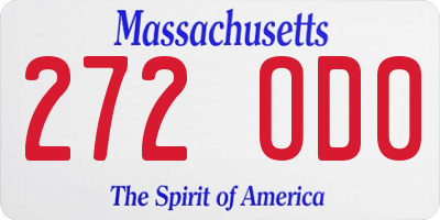 MA license plate 272OD0