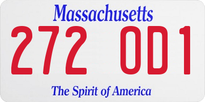 MA license plate 272OD1