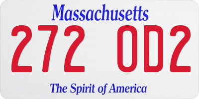 MA license plate 272OD2