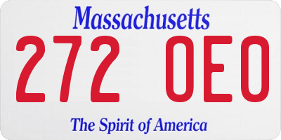 MA license plate 272OE0