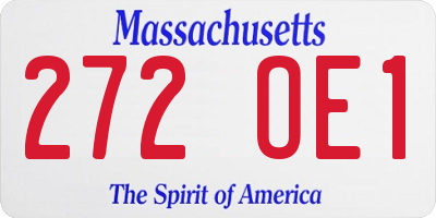 MA license plate 272OE1