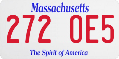 MA license plate 272OE5
