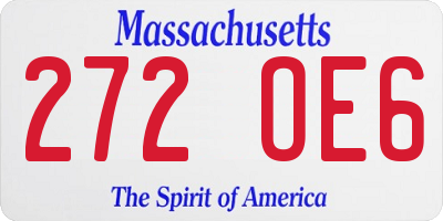 MA license plate 272OE6