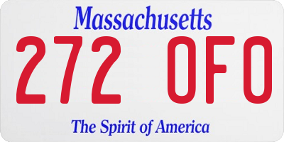 MA license plate 272OF0