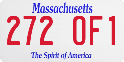 MA license plate 272OF1