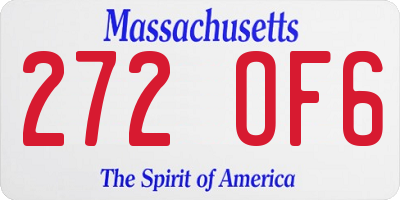 MA license plate 272OF6