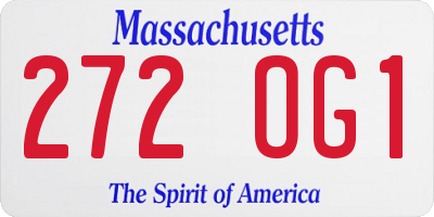 MA license plate 272OG1