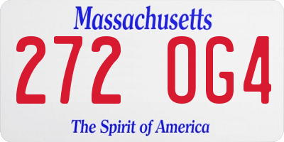 MA license plate 272OG4
