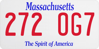 MA license plate 272OG7