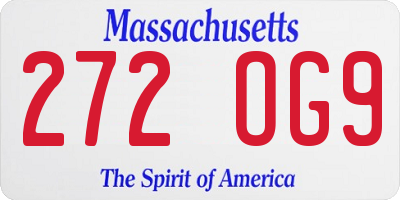 MA license plate 272OG9