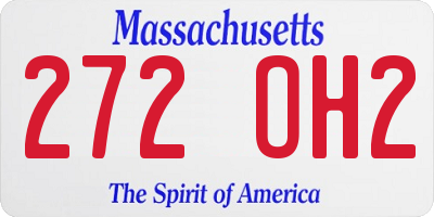 MA license plate 272OH2