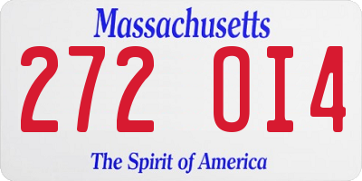 MA license plate 272OI4