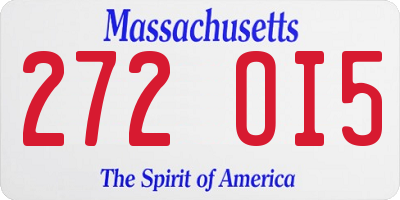 MA license plate 272OI5