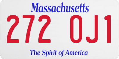MA license plate 272OJ1