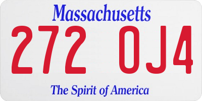 MA license plate 272OJ4