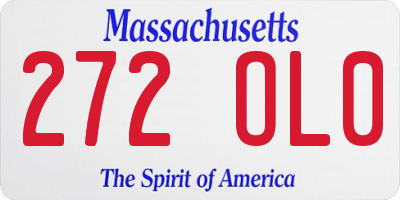 MA license plate 272OL0