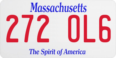 MA license plate 272OL6