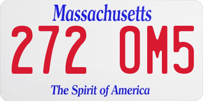 MA license plate 272OM5