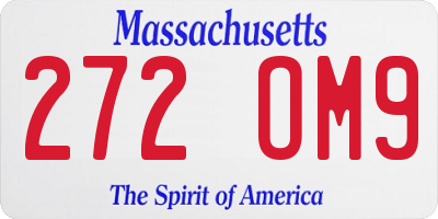 MA license plate 272OM9