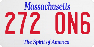 MA license plate 272ON6