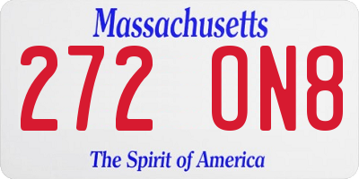 MA license plate 272ON8