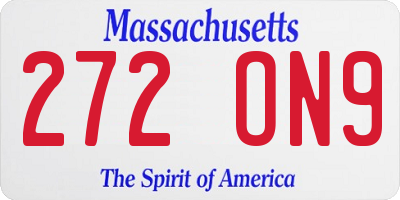 MA license plate 272ON9
