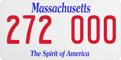 MA license plate 272OO0