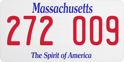 MA license plate 272OO9