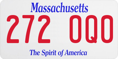 MA license plate 272OQ0