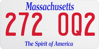 MA license plate 272OQ2