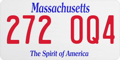 MA license plate 272OQ4
