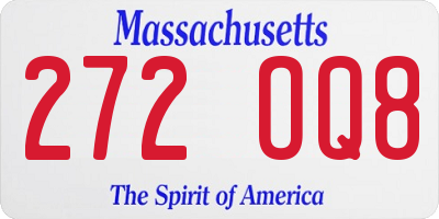 MA license plate 272OQ8
