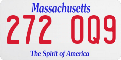 MA license plate 272OQ9