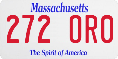 MA license plate 272OR0